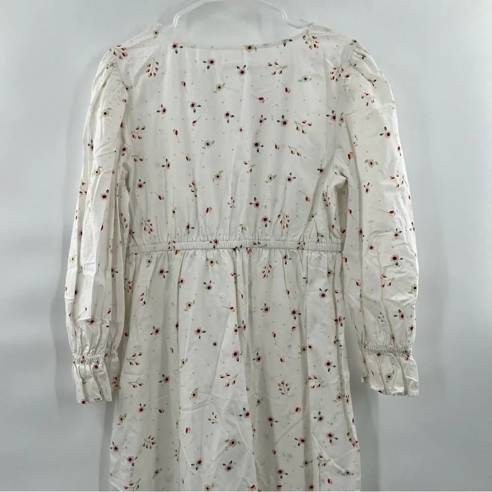 Thefashionguitar the drop long sleeve maxi dress white floral size M
